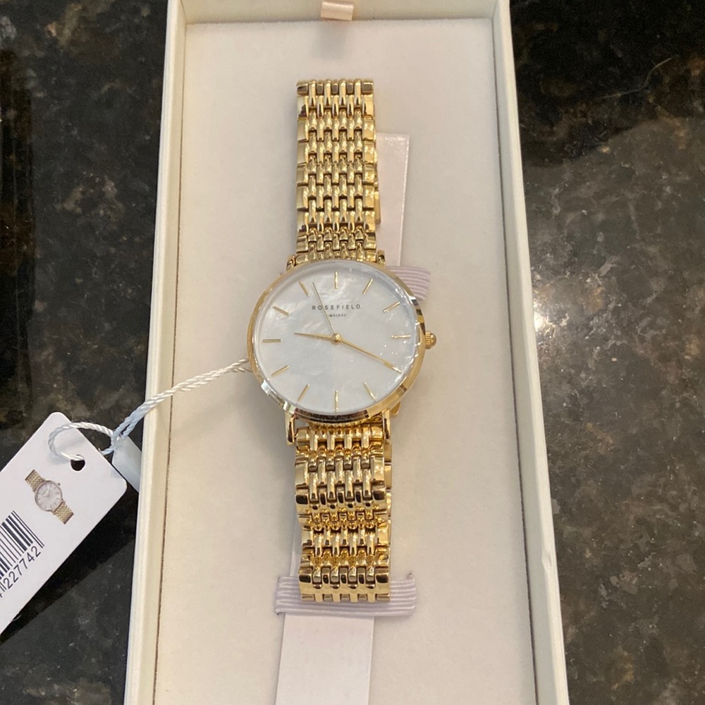 Rosefield gold watch with round face